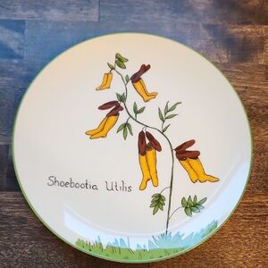Scully & Scully Whimsical Floral Botany Nonsense Plate-  Shoebootia Uthlis